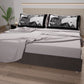 Lenzuola in Cotone, Completo Letto con Federe in Stampa Digitale Tropical Nero-Argento