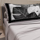 Lenzuola in Cotone, Completo Letto con Federe in Stampa Digitale Tropical Nero-Argento