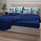 Lenzuola in Cotone, Completo Letto con Federe in Stampa Digitale Palmwater Blu