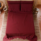 Draps doubles, simples, une place et demie, en coton, Bordeaux