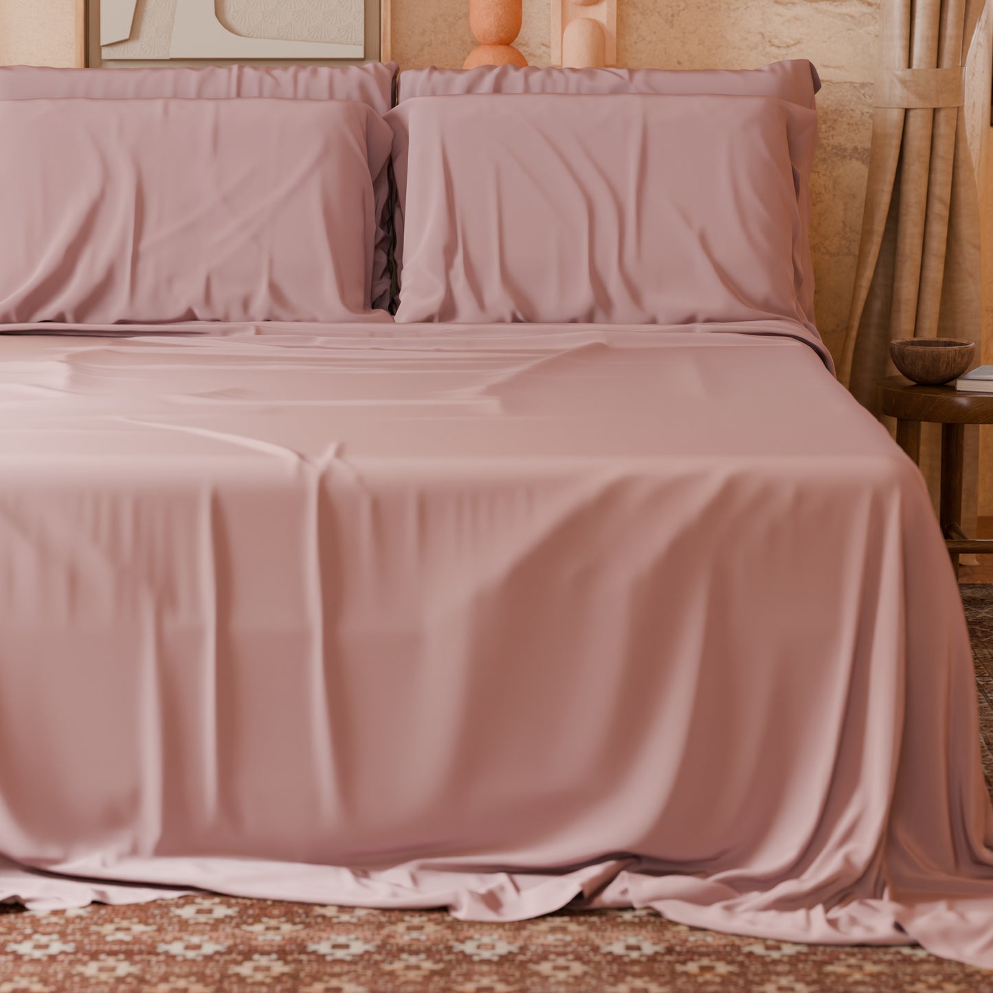 Double, single, one and a half square sheets, 100% cotton, powder