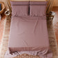 Draps housse double, simple, une place et demie, en coton, rose foncé