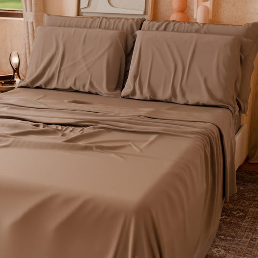 Draps housse double, simple, une place et demie, en coton, boue