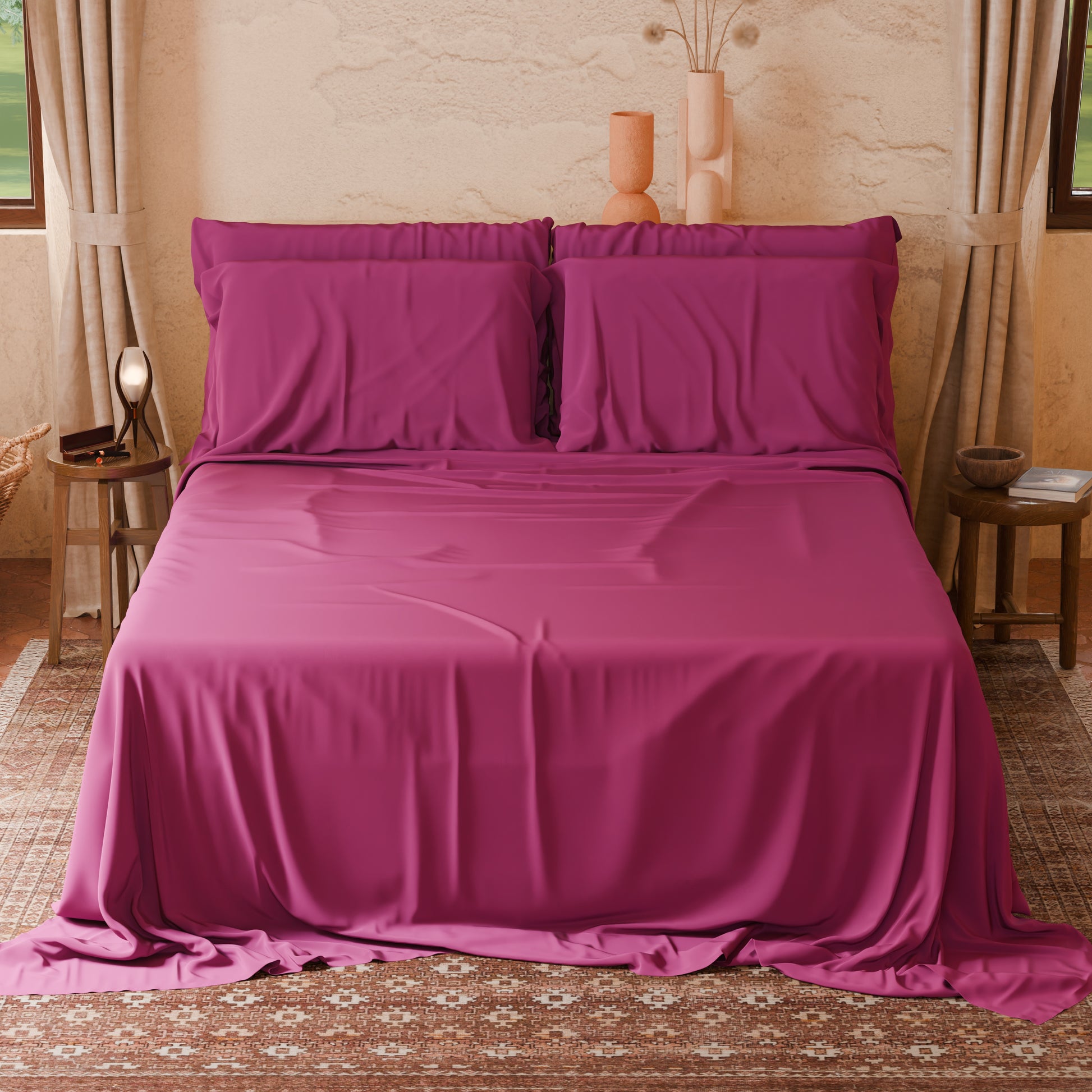 Lenzuola Matrimoniali Singole Cotone Fucsia Made in Italy | PETTI Artigiani Italiani