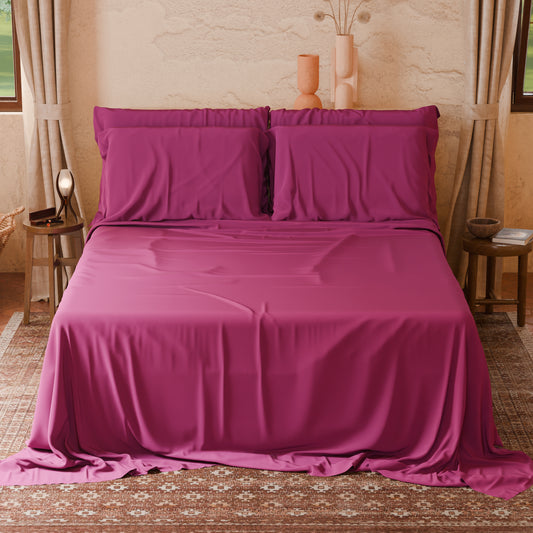 Lenzuola Matrimoniali Singole Cotone Fucsia Made in Italy | PETTI Artigiani Italiani