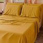 Draps doubles, simples, une place et demie, en coton, jaune