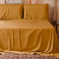 Draps doubles, simples, une place et demie, en coton, jaune ocre
