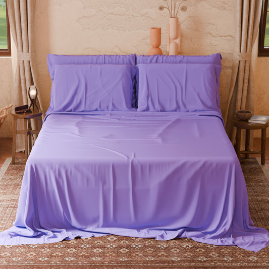 Lenzuola Matrimoniali Singole Cotone Lilla Made in Italy | PETTI Artigiani Italiani