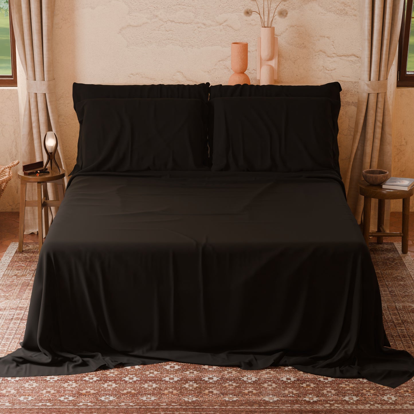 Lenzuola Matrimoniali Singole Cotone Nero Made in Italy | PETTI Artigiani Italiani