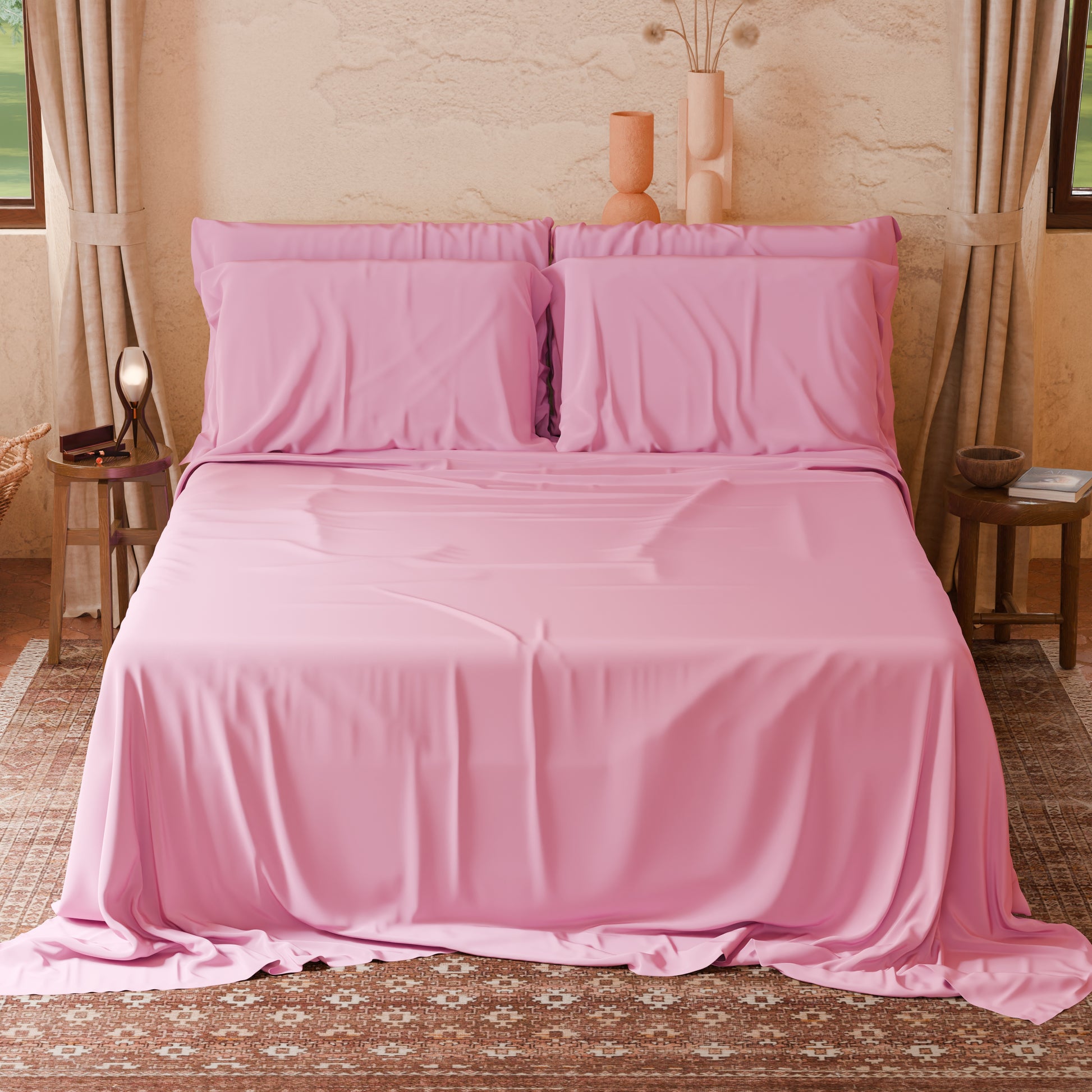 Lenzuola Matrimoniali Singole Cotone Rosa Made in Italy | PETTI Artigiani Italiani