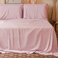 Draps housse double, simple, une place et demie, en coton, rose clair