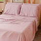 Draps housse double, simple, une place et demie, en coton, rose clair