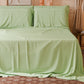Draps doubles, simples, une place et demie, en coton, Sauge