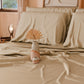 Draps Uni en Satin de Coton Beige