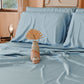 Draps Uni en Satin de Coton Céleste