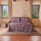 Draps Uni en Satin de Coton Oignon