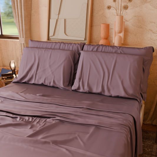 Draps Uni en Satin de Coton Oignon