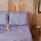 Draps Uni en Satin de Coton Lilas