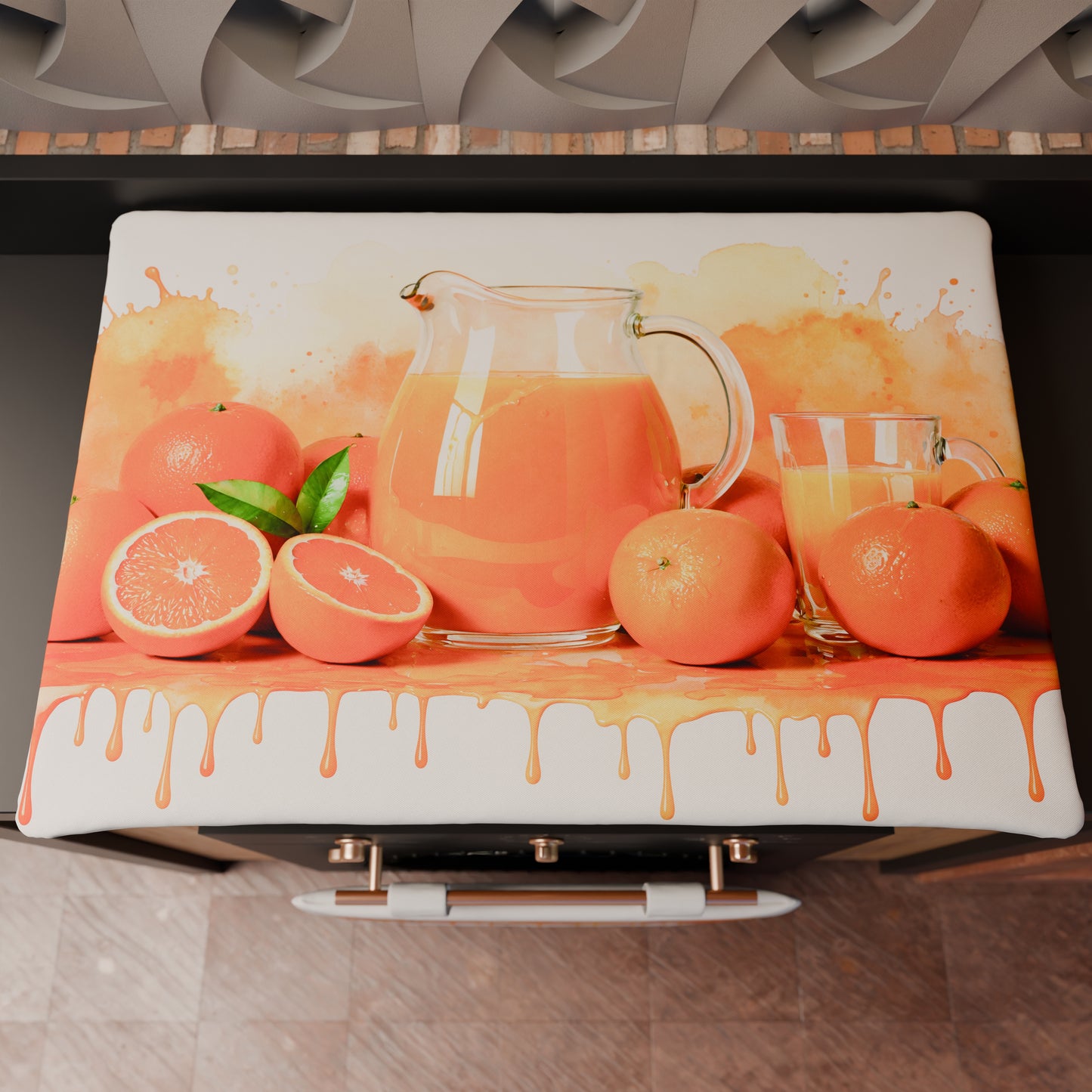 Housse de Plaque de Cuisson pour Cuisine en Impression Numérique Fruit - Orange