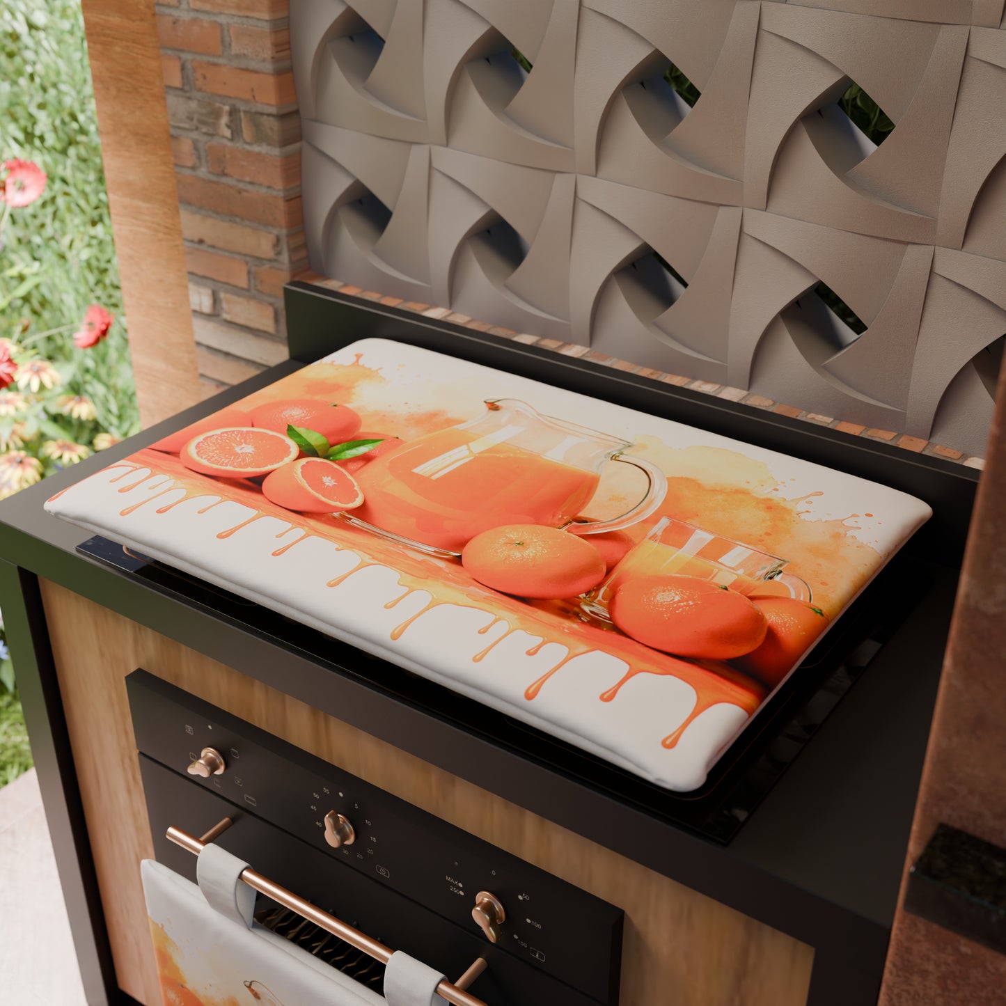 Housse de Plaque de Cuisson pour Cuisine en Impression Numérique Fruit - Orange