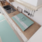 Coprifornello Coprifuochi Shabby Chic con Pizzo e Fiocco Verde Acqua