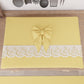 Shabby Chic Stove Cover with Lace and Yellow Bow 