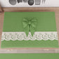 Coprifornello Coprifuochi Shabby Chic con Pizzo e Fiocco Verde