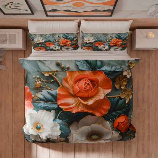 Housse de couette Double, Simple, Une place et demie, Floral 05-18