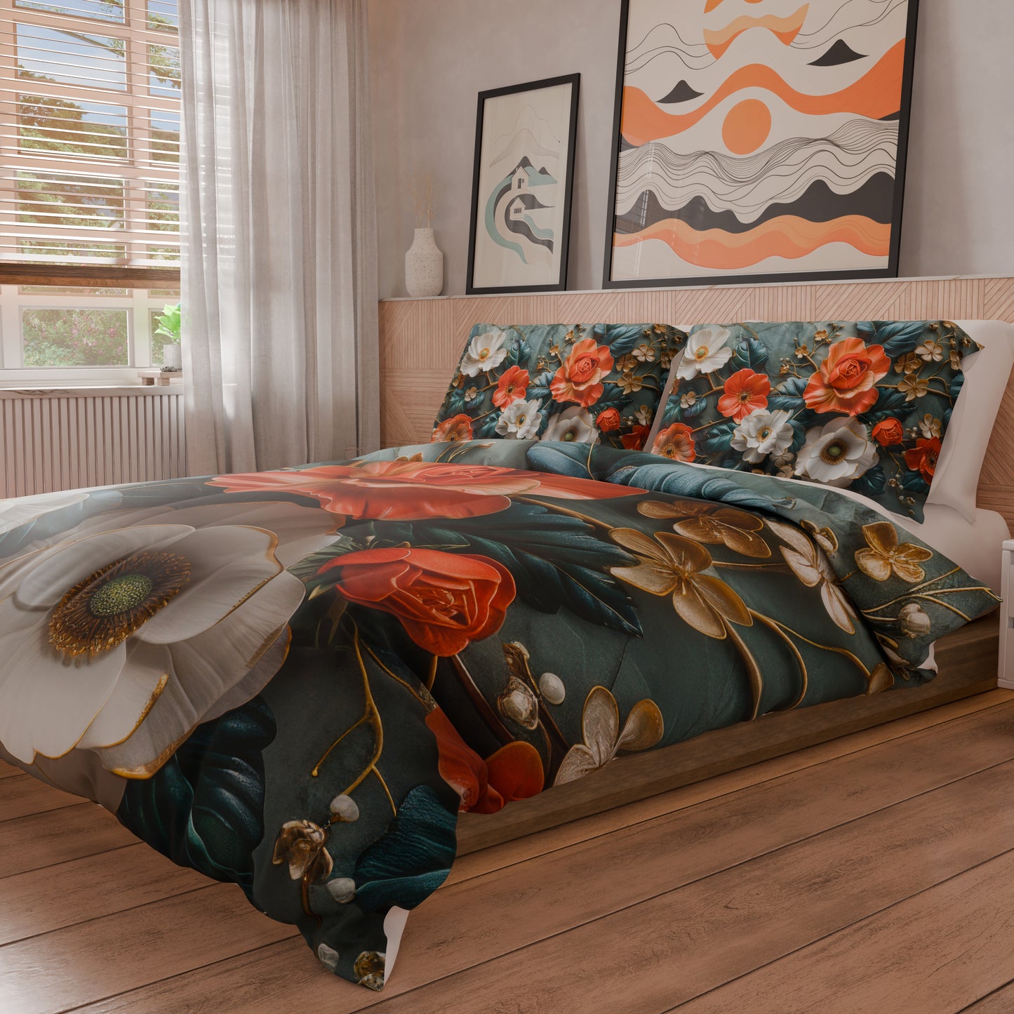 Housse de couette Double, Simple, Une place et demie, Floral 05-18