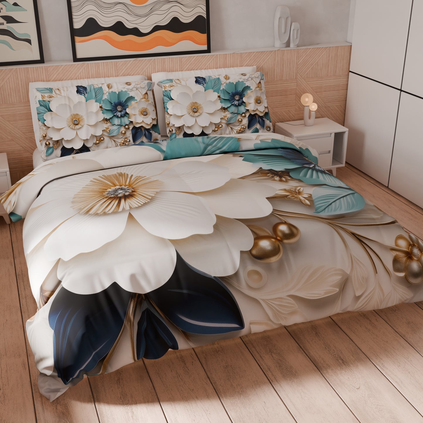 Housse de couette Double, Simple, Une place et demie, Floral 05-19