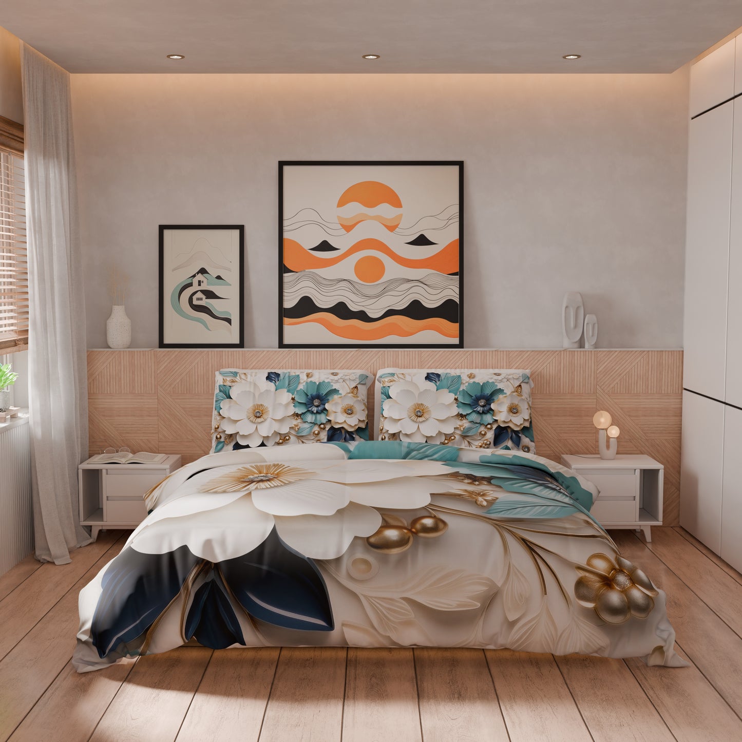 Housse de couette Double, Simple, Une place et demie, Floral 05-19