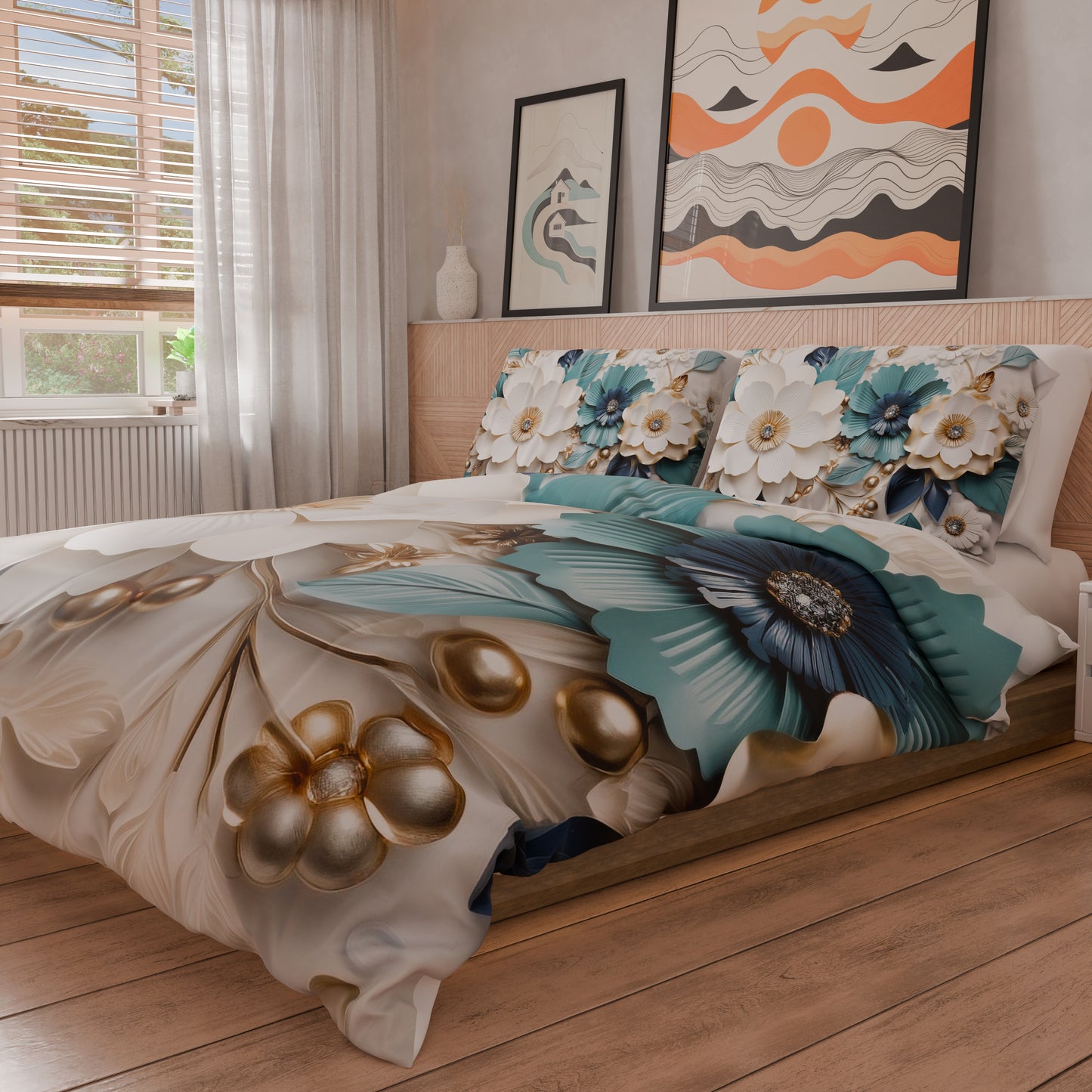 Housse de couette Double, Simple, Une place et demie, Floral 05-19