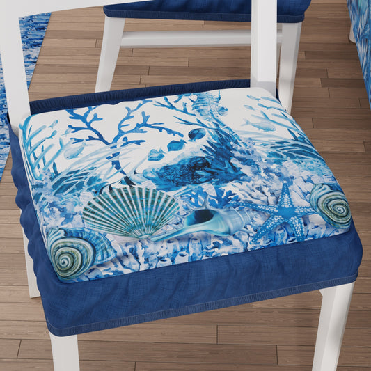 Coprisedia con Elastico Corallo Blu | Stampa Digitale 4K | Set 2 o 6 Pz