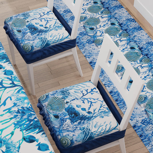 Coprisedia con Elastico Corallo Blu | Stampa Digitale 4K | Set 2 o 6 Pz