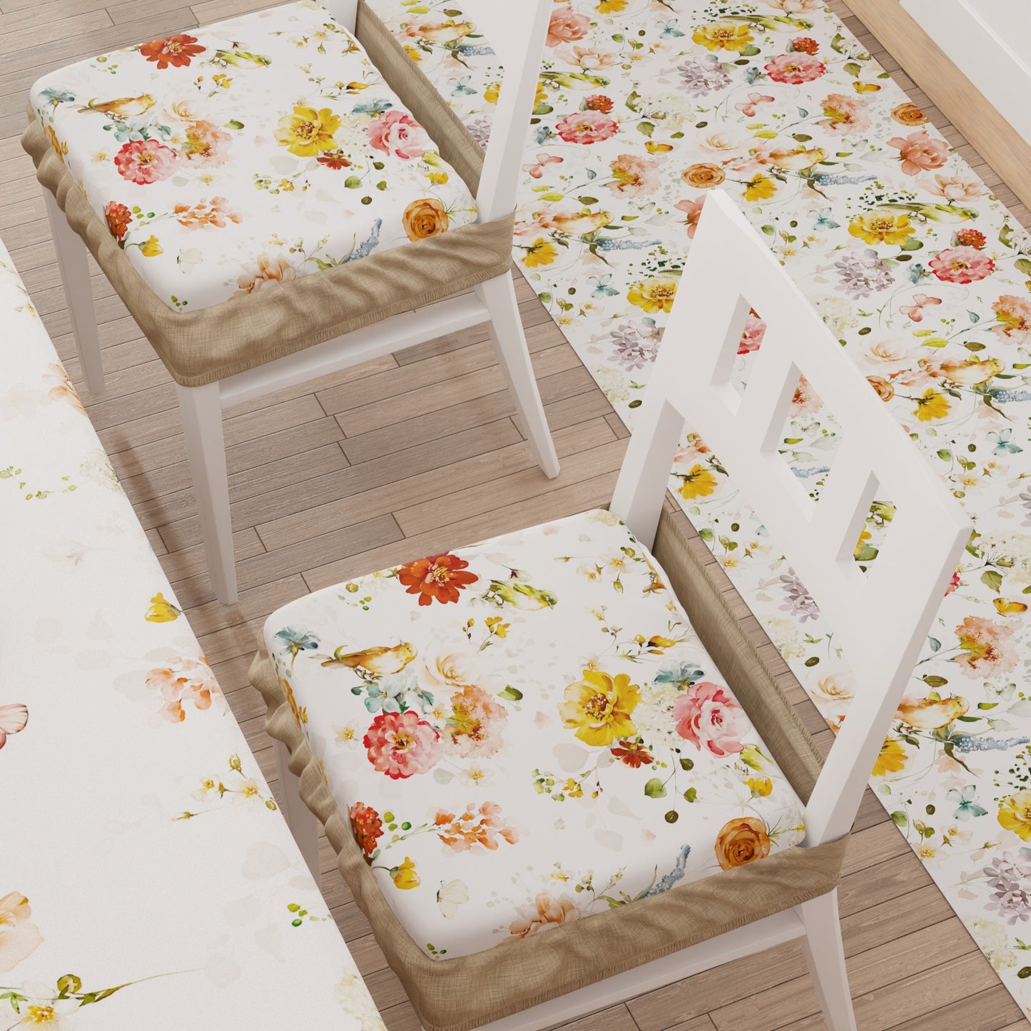 Coussins pour chaises avec élastique Housse de chaise en impression numérique Florale 06