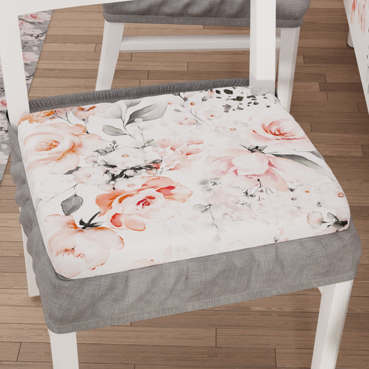 Coprisedia con Elastico Floreale-17 Grigio | Stampa 4K | Set 2 o 6 Pz