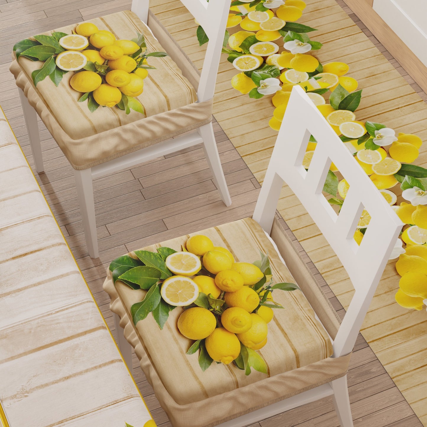 Coussins pour chaises avec élastique, Housses de chaise en impression numérique Lemon