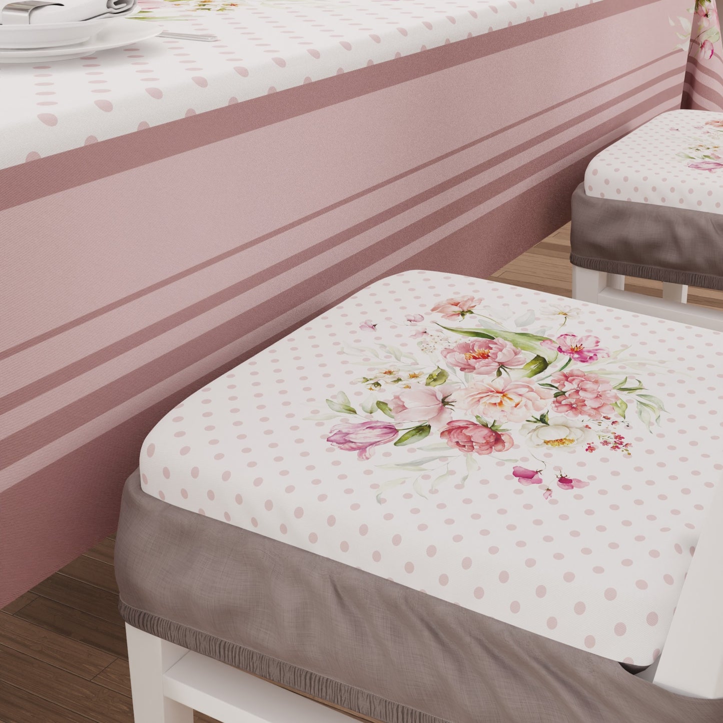 Coprisedia con Elastico Shabby Cipria | Stampa 4K | Set 2 o 6 Pz
