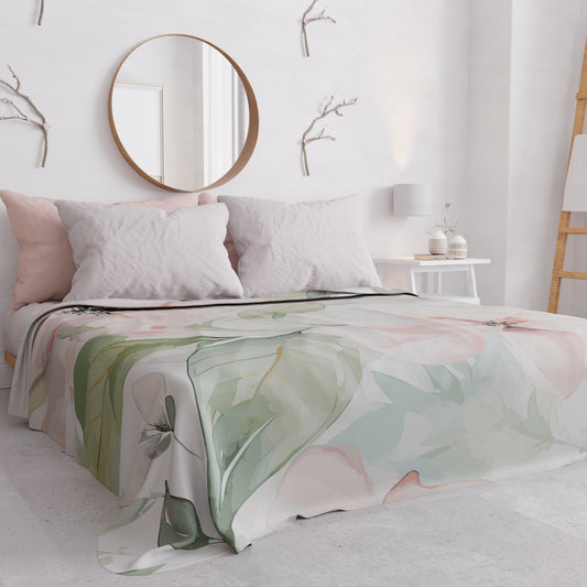 Copriletto Estivo, Coperta Leggera, Lenzuola Copriletto Floreale 04-143