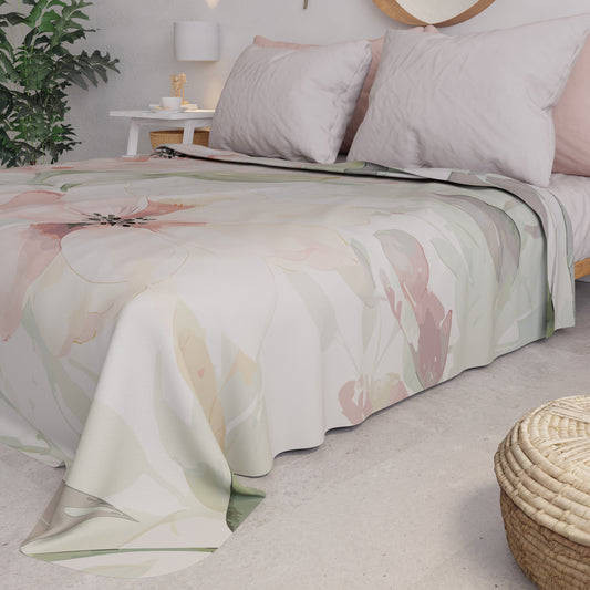 Copriletto Estivo, Coperta Leggera, Lenzuola Copriletto Floreale 04-143