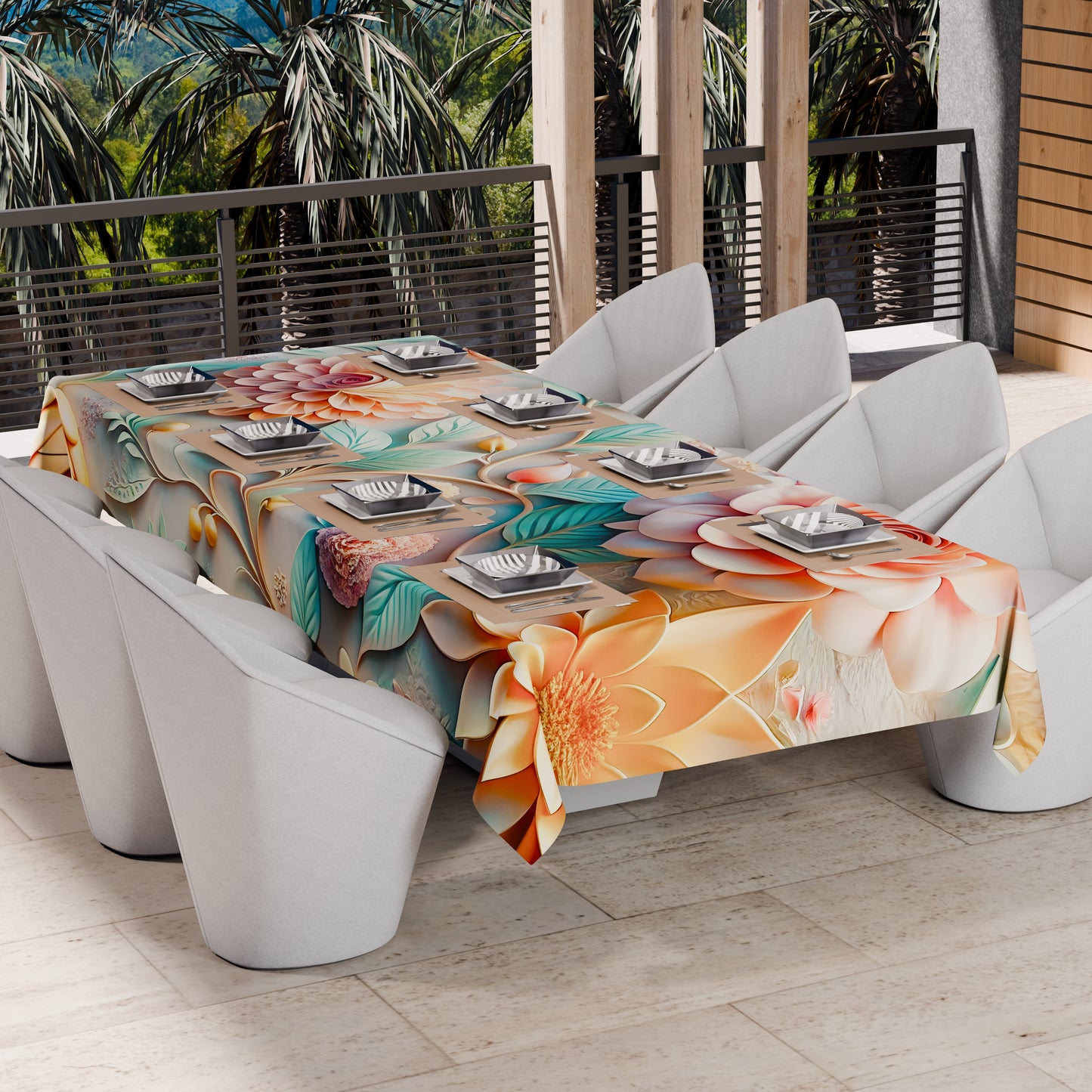 Drap housse pour canapé, couvre-lit, nappe et tout usage en microfibre | Motif floral 05-11