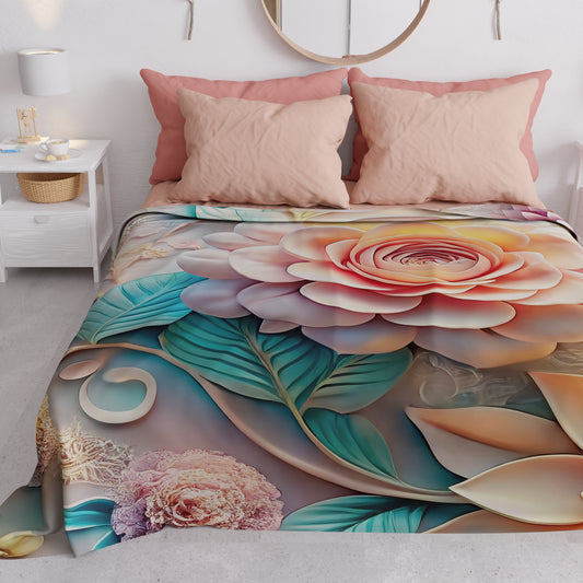Copriletto Estivo, Coperta Leggera, Lenzuola Copriletto Floreale 05-11