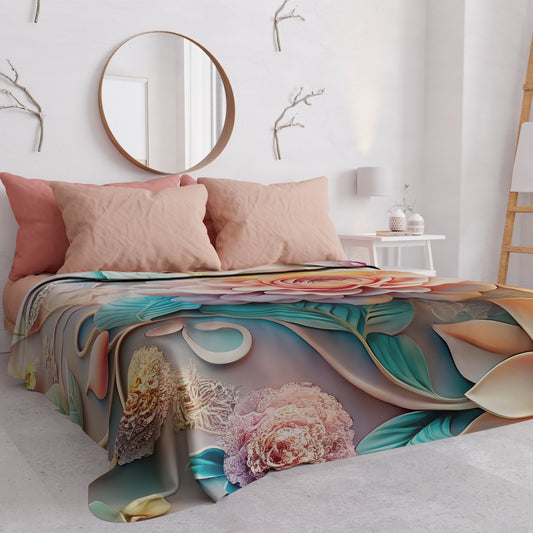 Copriletto Estivo, Coperta Leggera, Lenzuola Copriletto Floreale 05-11