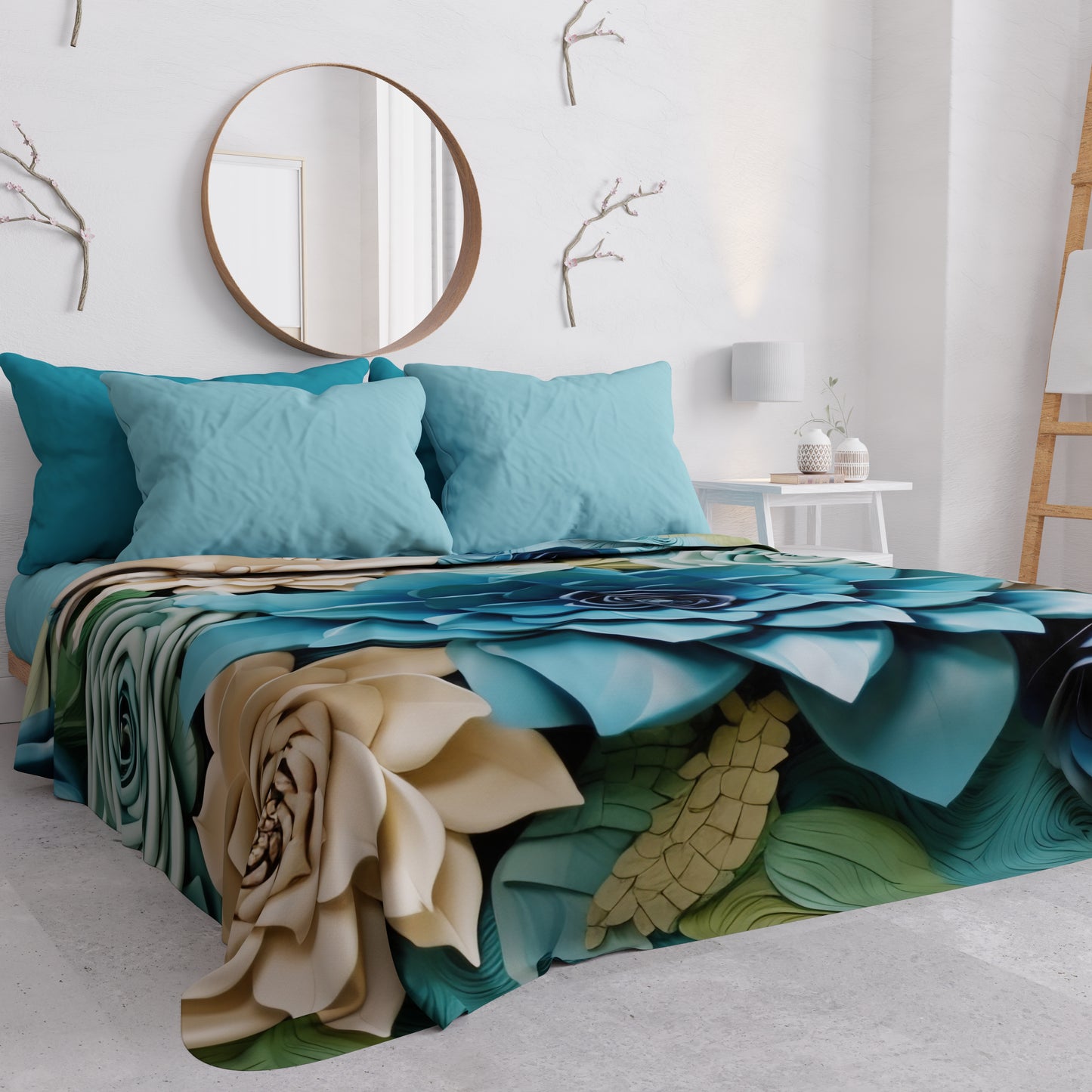 Copriletto Estivo, Coperta Leggera, Lenzuola Copriletto Floreale 05-15