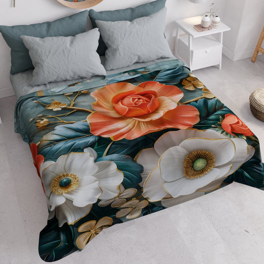 Couvre-lit d'été, Couverture légère, Draps couvre-lit floral 05-18