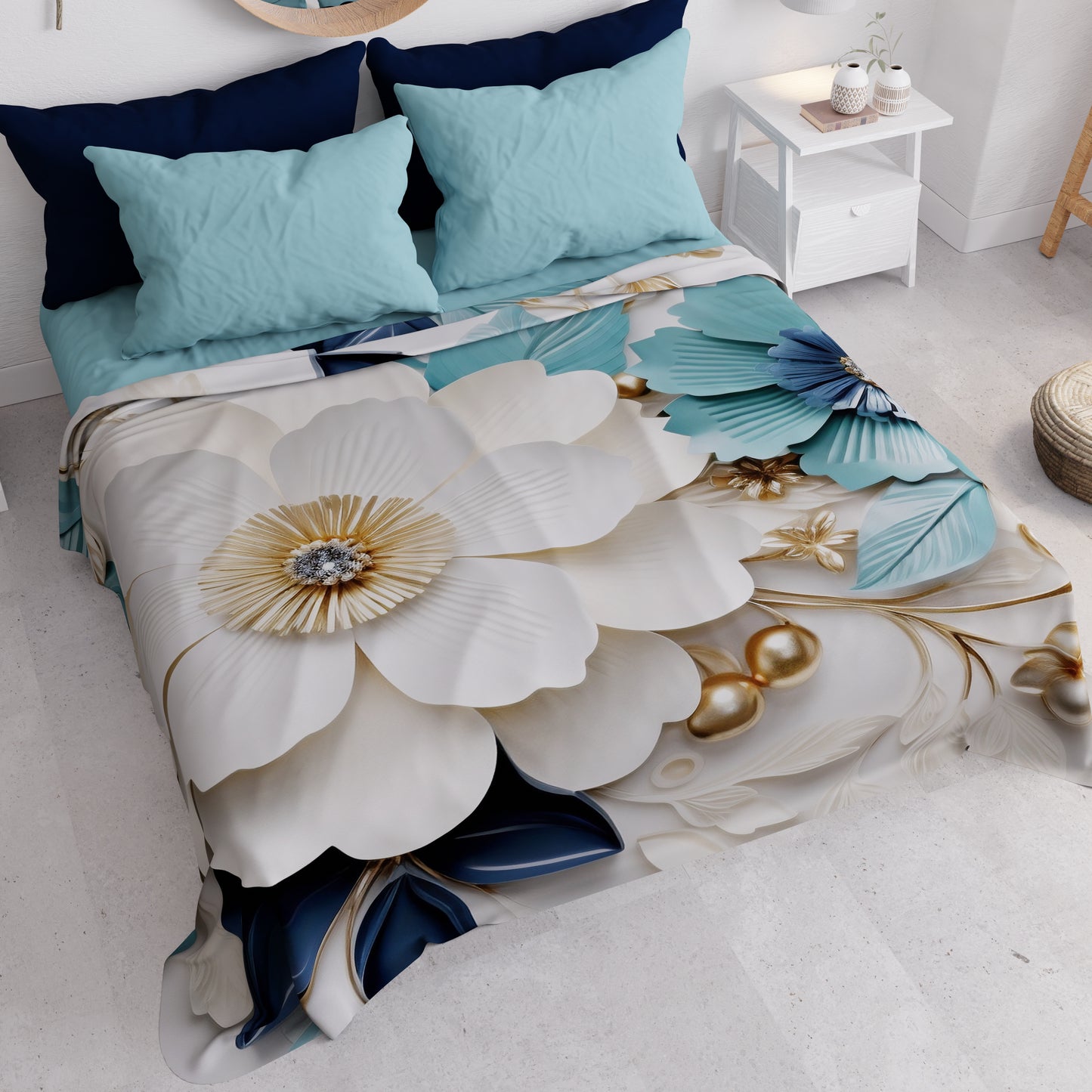 Couvre-lit d'été, Couverture légère, Draps couvre-lit floral 05-19