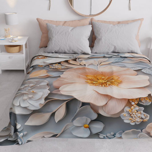 Copriletto Estivo, Coperta Leggera, Lenzuola Copriletto Floreale 05-20