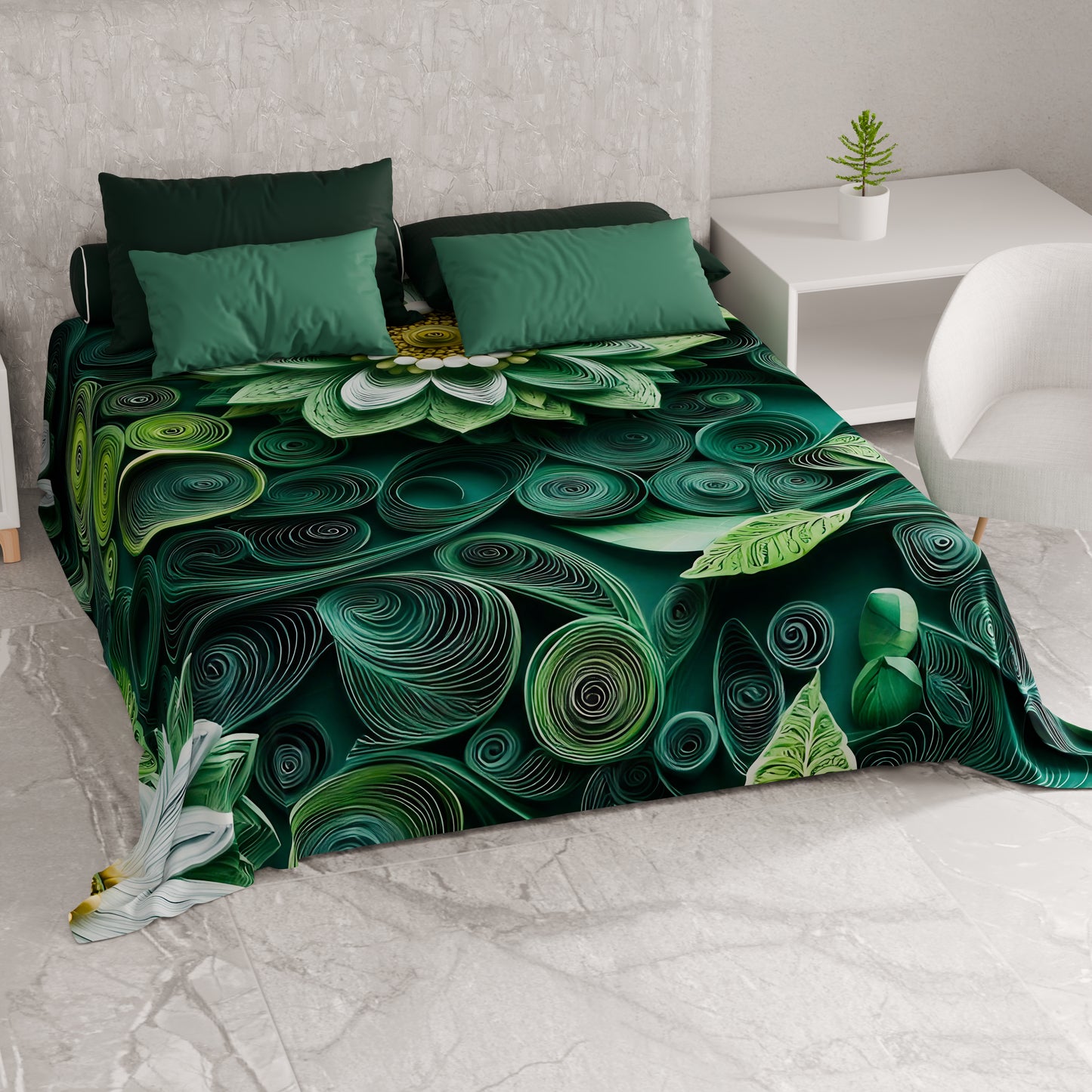 Drap housse décoratif pour canapé, couvre-lit, nappe et tout usage en microfibre | Motif floral 05-22