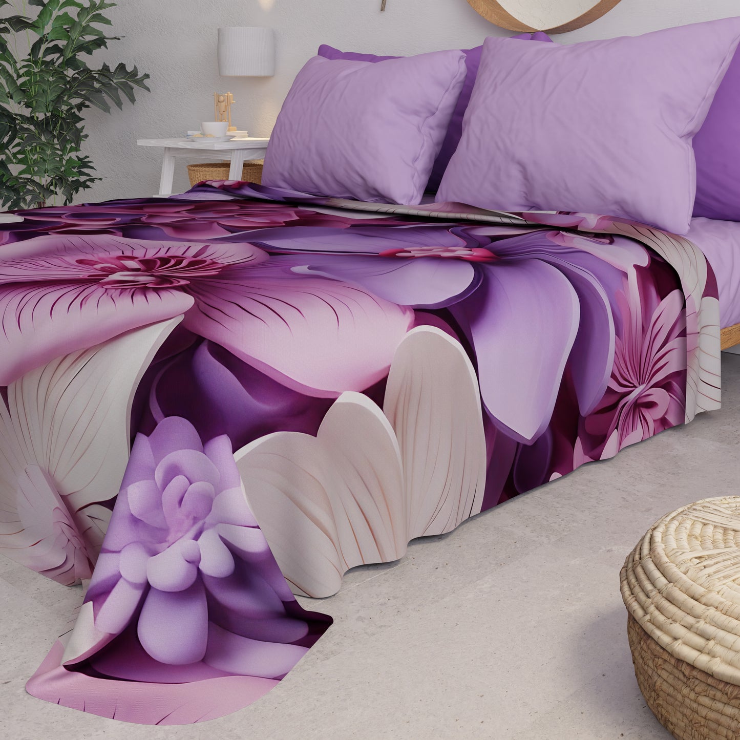 Couvre-lit d'été, Couverture légère, Draps couvre-lit floral 05-23