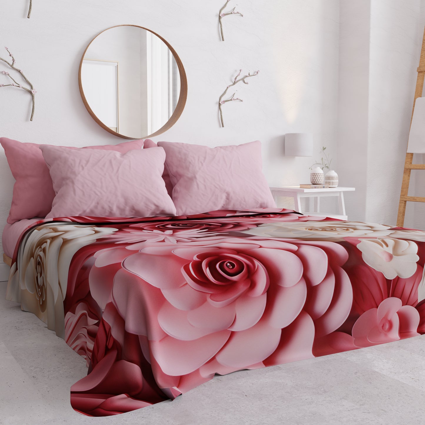 Copriletto Estivo, Coperta Leggera, Lenzuola Copriletto Floreale 05-3